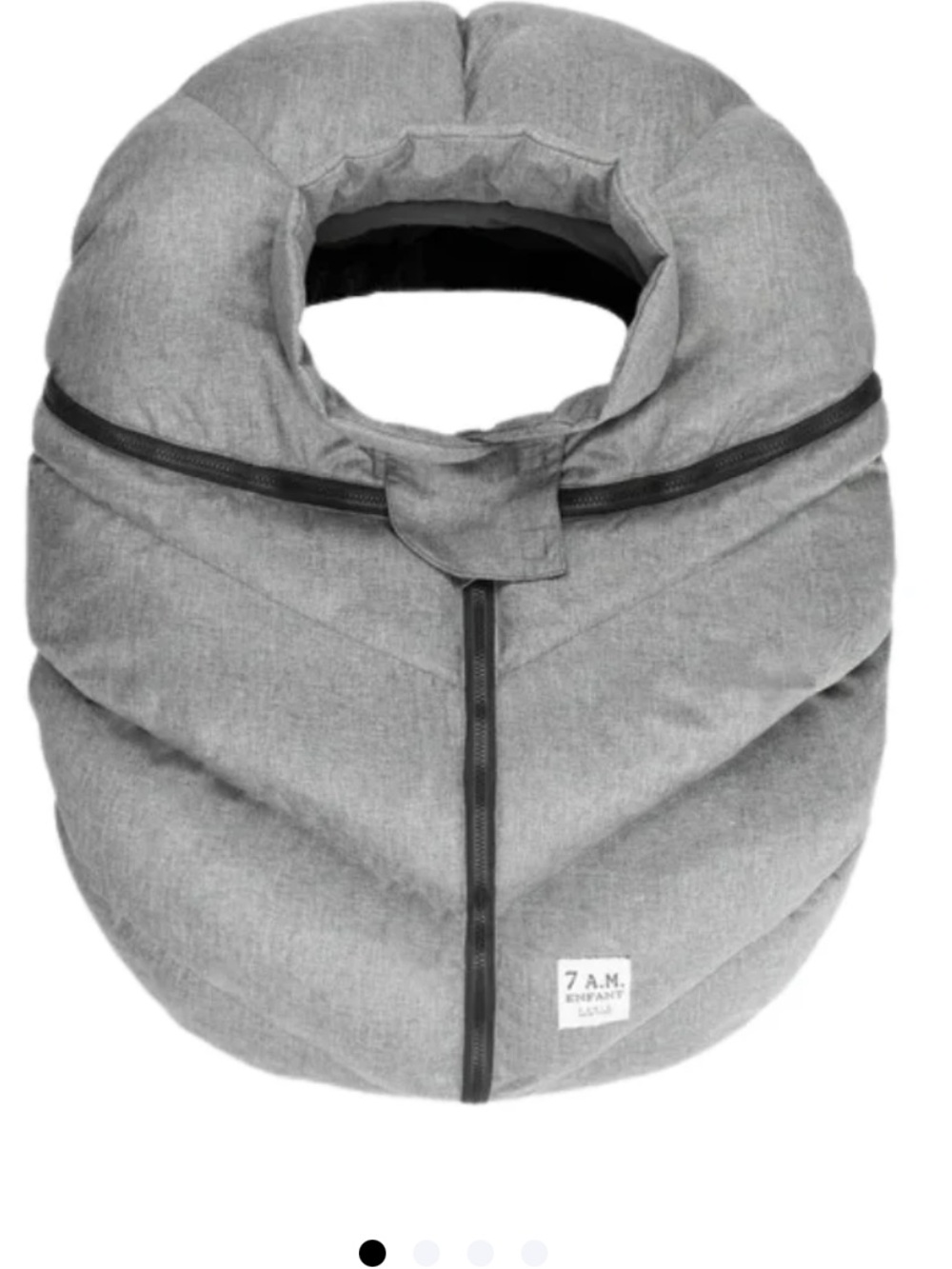 7 A.M. Enfant Grey Puffer Baby Car Seat Cover